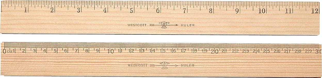 Westcott® Metric Ruler with Metal Edge, 12"