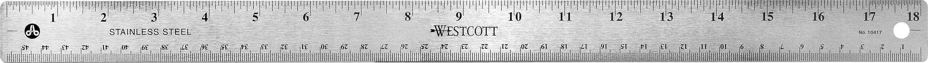 Westcott® Stainless Steel Rulers, 18"