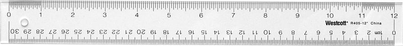 Westcott 12" Acrylic Standard Ruler, Transparent (10562/55275)