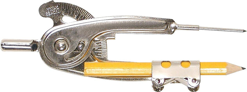 Westcott Ball Bearing Compass and Pencil, Metal Nickel Plated (12201)