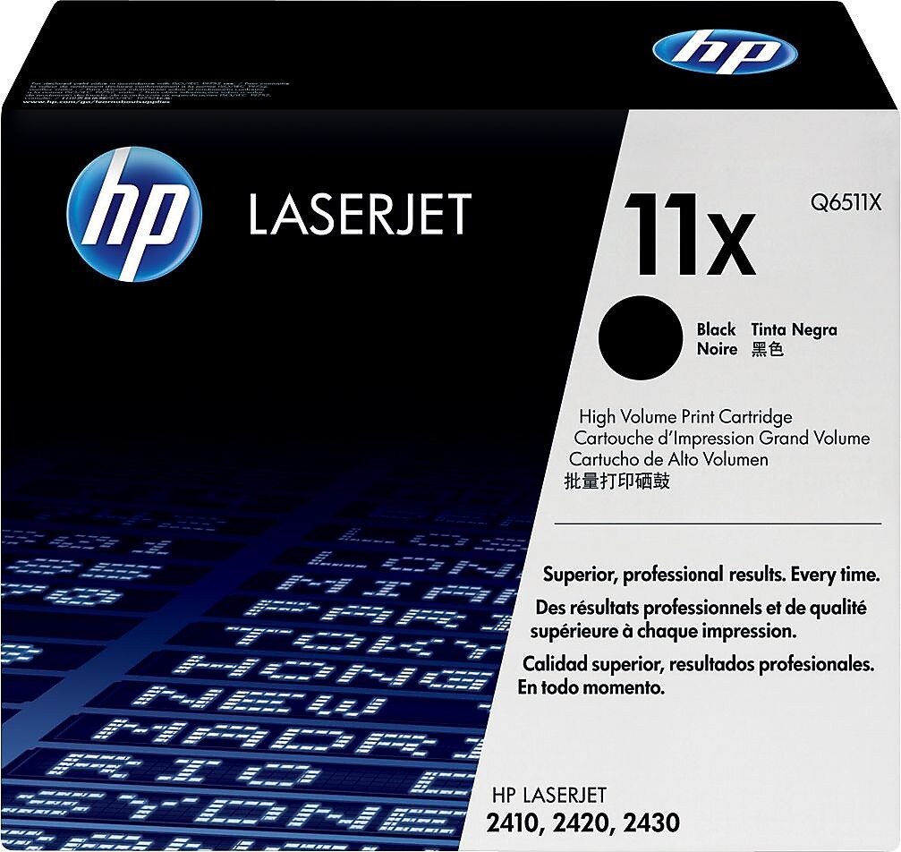 HP 11X Black High Yield Toner Cartridge, Prints Up to 6,000 pages (Q6511X)