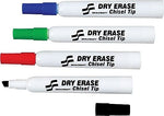 AbilityOne SKILCRAFT Dry Erase Marker Set, Chisel Tip, Assorted Ink, 4/Pk