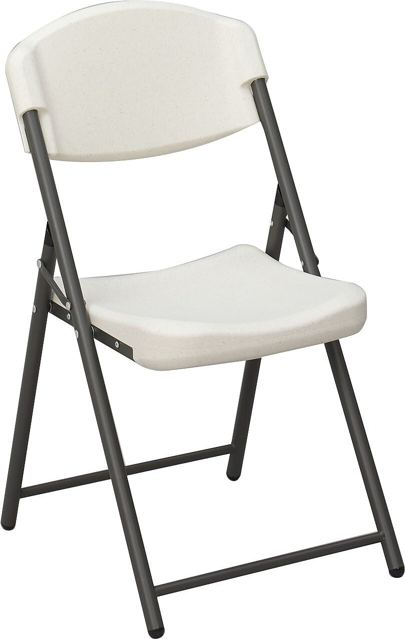 Iceberg Rough 'N Ready Plastic Folding Chairs, Platinum Granite, 4/Carton (64033)