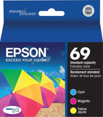 Epson T69 Cyan/Magenta/Yellow Standard Yield Ink Cartridge, 3/Pack