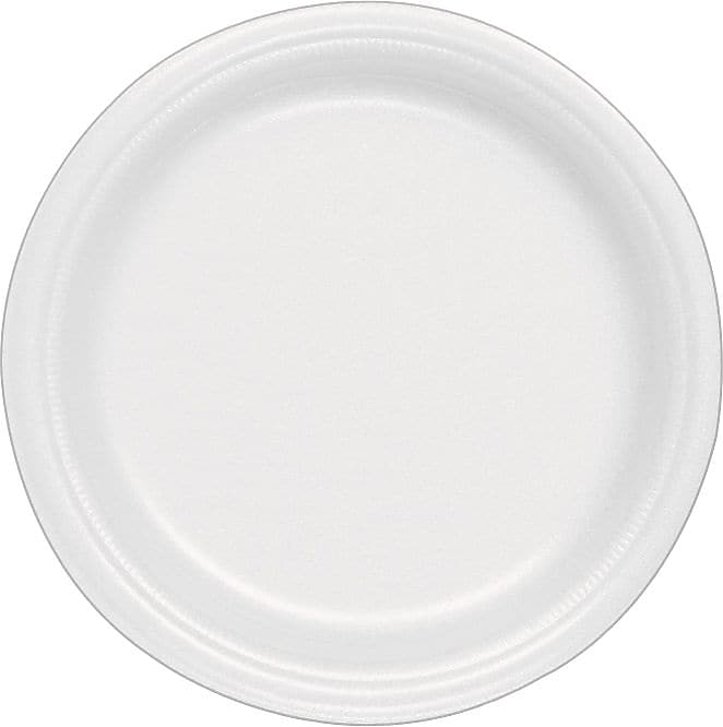 Dart Concorde Foam Plates, 9" Dia, White, 500/Carton (9PWCR)