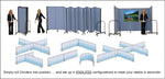 Screenflex® 7-Panel FREEstanding™ Portable Room Dividers, 6'H x 13'1"L, Blue