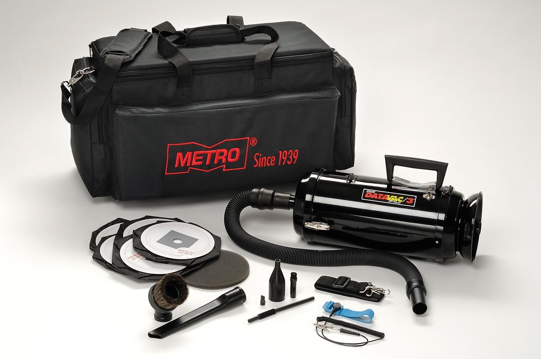 Metro DataVac® 3 ESD Safe Vacuum with Case, 12' Cord