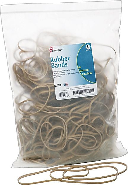 AbilityOne Rubber Bands, Size 117, 1 lb., Natural