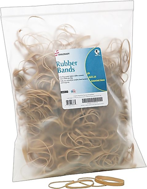 AbilityOne Rubber Bands, Size 54, 1 lb., Natural