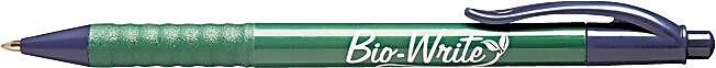 AbilityOne SKILCRAFT Retractable Ballpoint Pen, Medium Point, Blue Ink / Green Barrel, 12/Bx