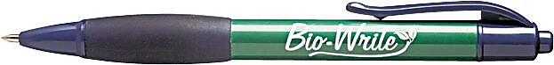 AbilityOne SKILCRAFT Retractable Ballpoint Pen, Medium Point, Blue Ink / Blue and Green Barrel