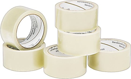 AbilityOne Package Sealing Tape, 1.9 mil, 2" x 55 Yards, Clear, 6/Pk