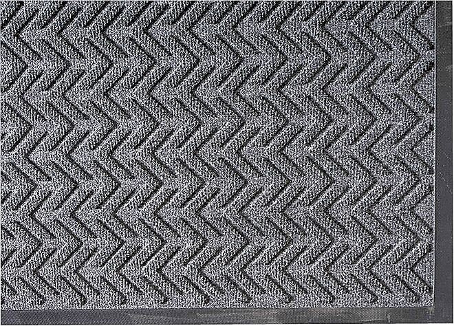 AbilityOne Scraper/Wiper Recyclable Mat, Gray, 3' x 5'