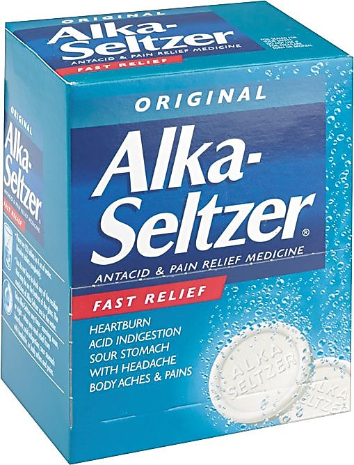 Alka-Seltzer® Antacid and Pain Relief Medicine; 2/Packet, 50 Packets/Box