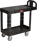 Rubbermaid® 33 1/3"H x 19 3/16"W x 37 7/8"D Commercial Flat Shelf Utility Cart, Black
