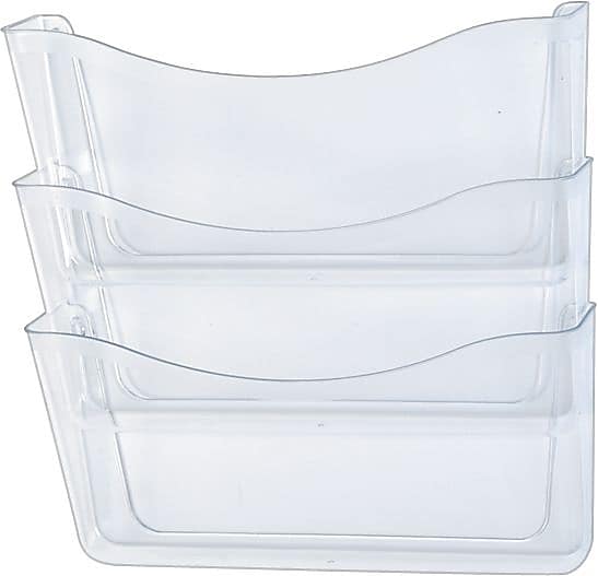 Rubbermaid 3-Pocket Plastic Mountable Wall File, Letter Size, Clear, 3/Set (RUB65976)