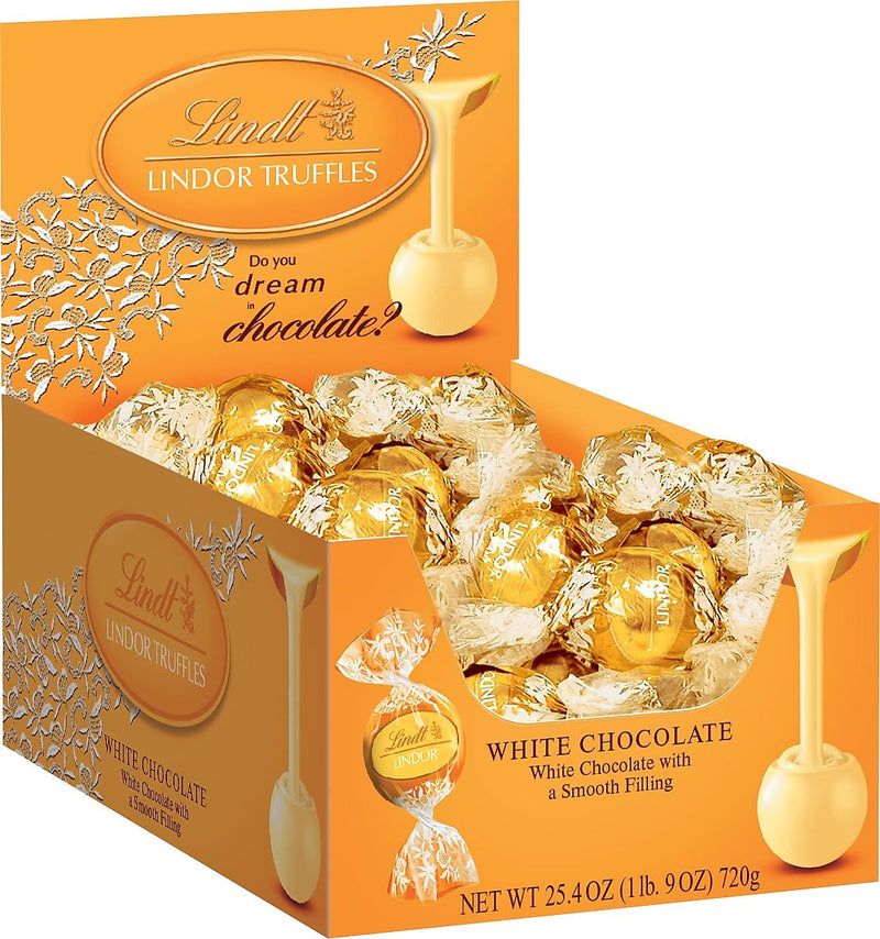 Lindt Lindor White Chocolate Truffles, 25.9 oz., 60 Truffles/Box (LAS3514)