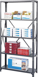 Safco® 75" High Commercial Shelving Kit, 5 Shelves and Post Kit, 36Wx18"D
