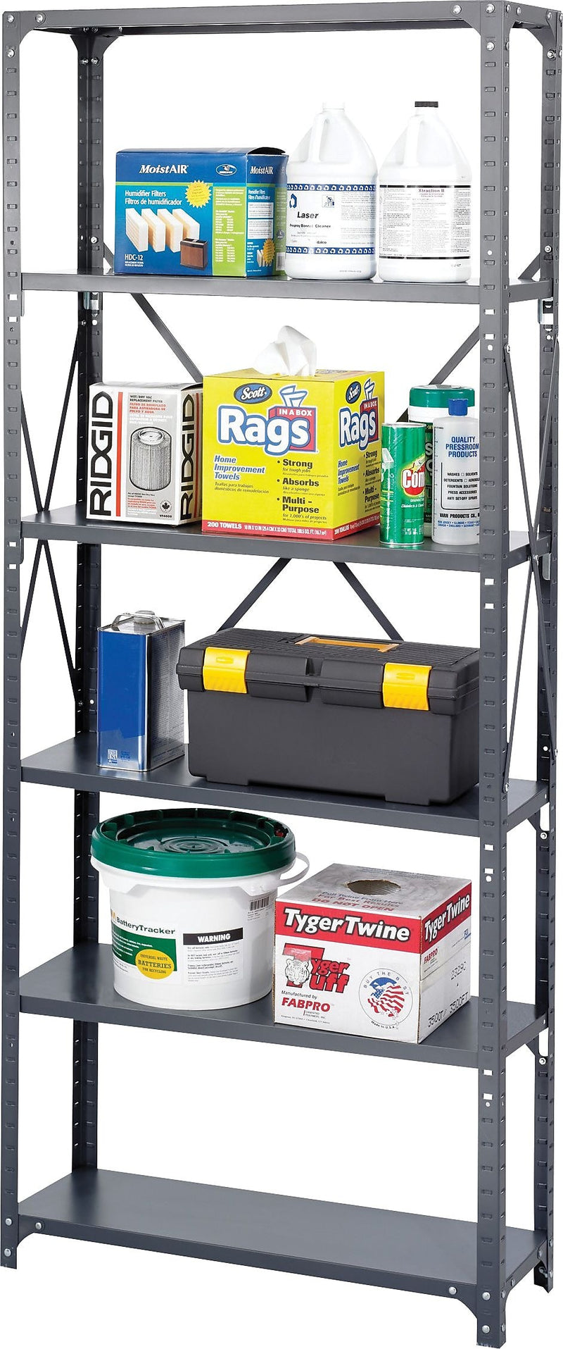 Safco Commercial 6-Shelf Metal Stand Alone, 36", Gray (6269)