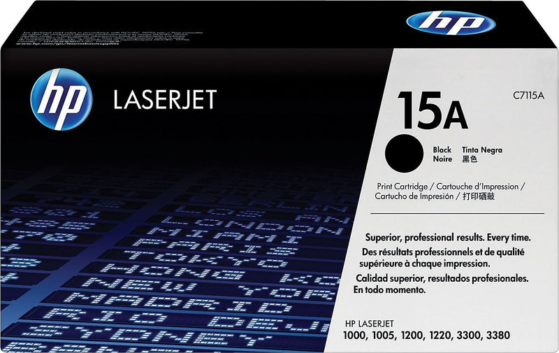HP 15A Black Standard Yield Toner Cartridge, Prints Up to 2,500 pages (C7115A)