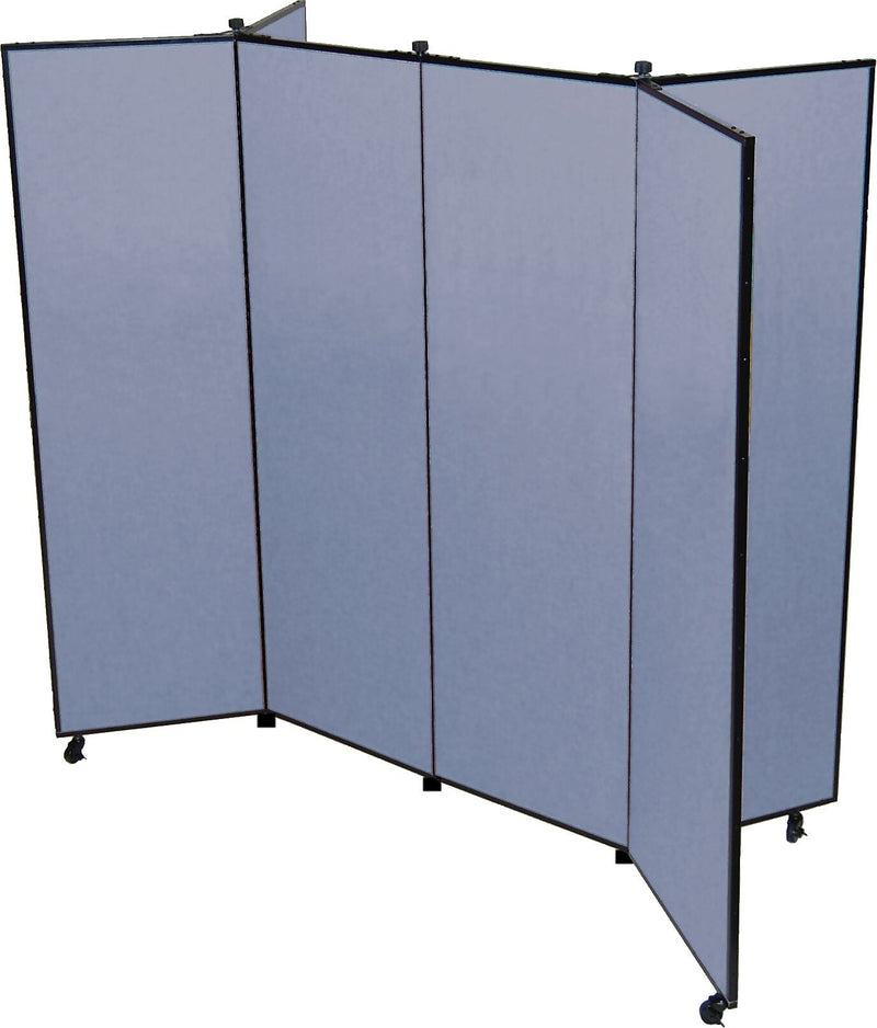 Screenflex Portable Display Tower, 6 Panels, Blue, 77"H x 72"W x 36"D