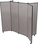 Screenflex Portable Display Tower, 6 Panels, Gray, 77"H x 72"W x 36"D