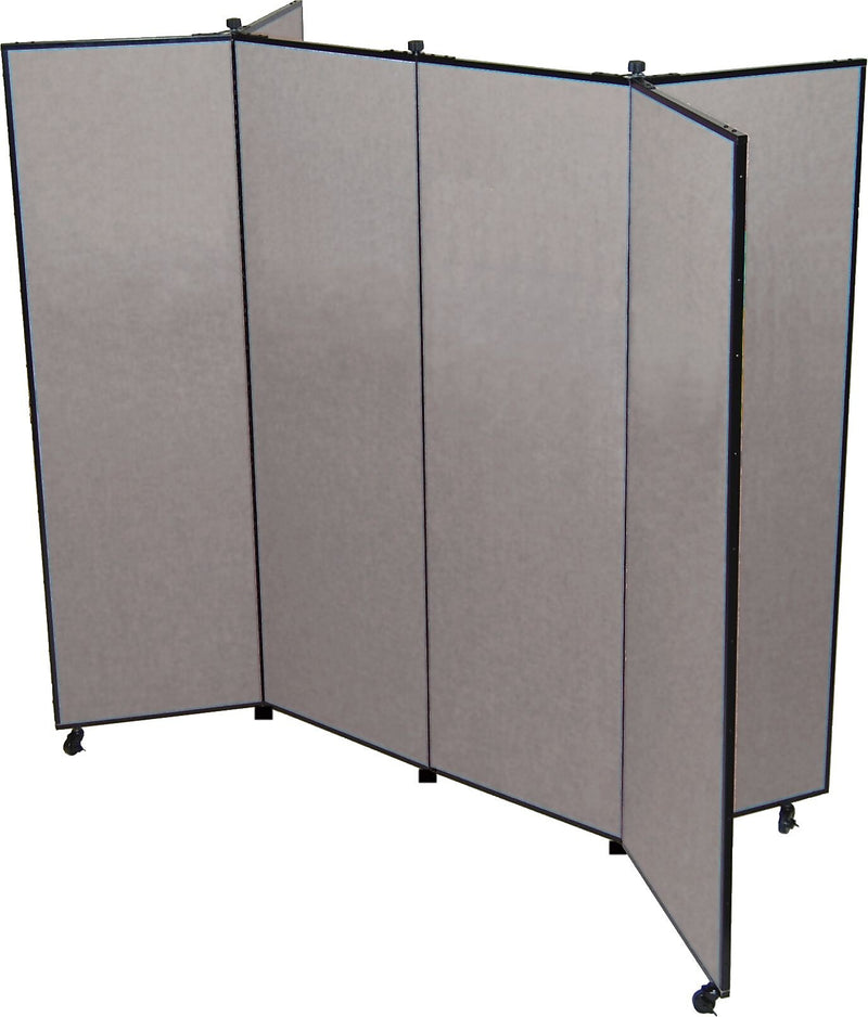 Screenflex Portable Display Tower, 6 Panels, Gray, 77"H x 72"W x 36"D