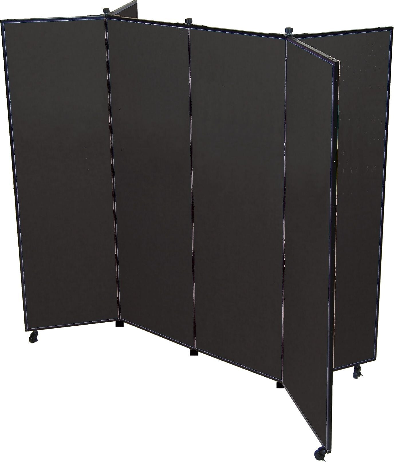 Screenflex Portable Display Tower, 6 Panels, Charcoal Black, 77"H x 72"W x 36"D