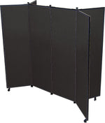 Screenflex Portable Display Tower, 6 Panels, Charcoal Black, 77"H x 72"W x 36"D