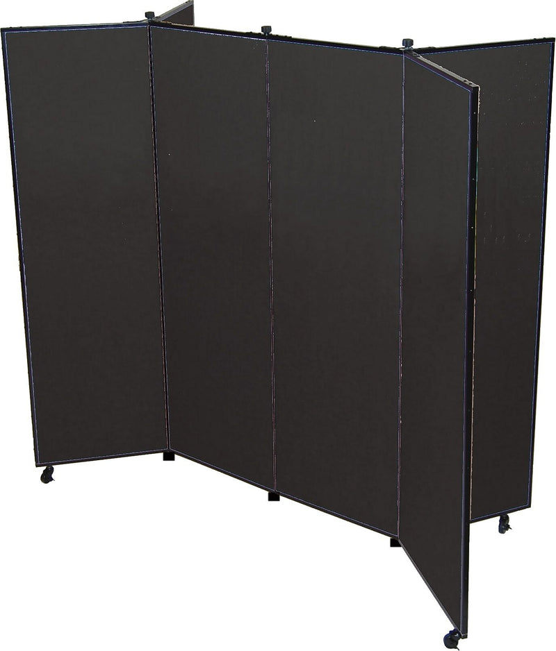 Screenflex Portable Display Tower, 6 Panels, Charcoal Black, 77"H x 72"W x 36"D
