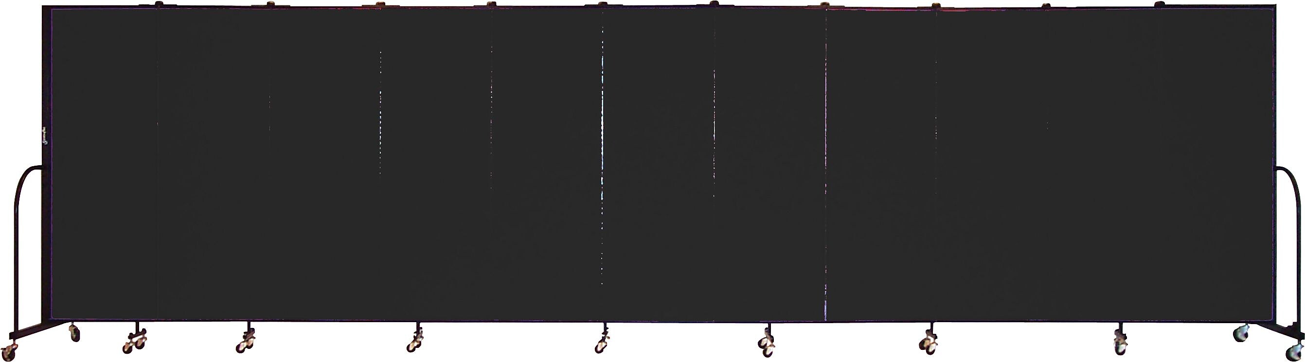 Screenflex Portable Room Dividers, 11 Panels, Charcoal Black, 6'H x 20'5"L