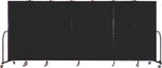Screenflex Portable Room Dividers, 7 Panels, Charcoal Black, 6'H x 13' 1"L