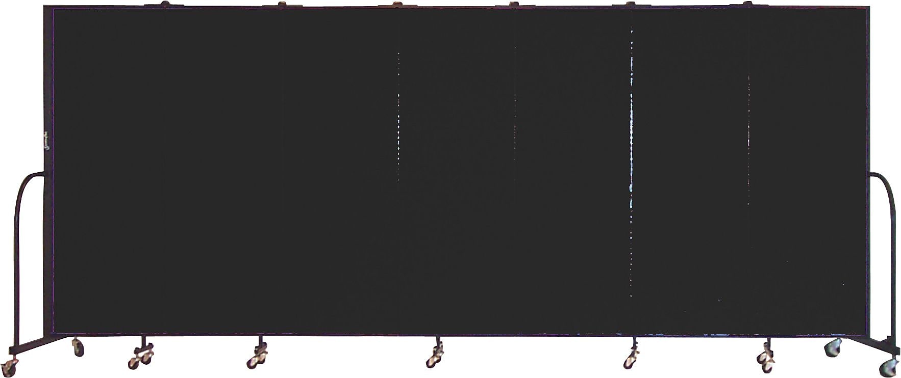 Screenflex Portable Room Dividers, 7 Panels, Charcoal Black, 6'H x 13' 1"L