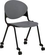 National Office Furniture Cinch® Stacking Armless Mobile Guest Chair, Plastic, Pebble