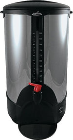 Coffee Pro® 100 Cup Plastic Handle Percolating Coffee Urn, 13 1/2"(Dia) x 23"(H), Stainless Steel (CP100)