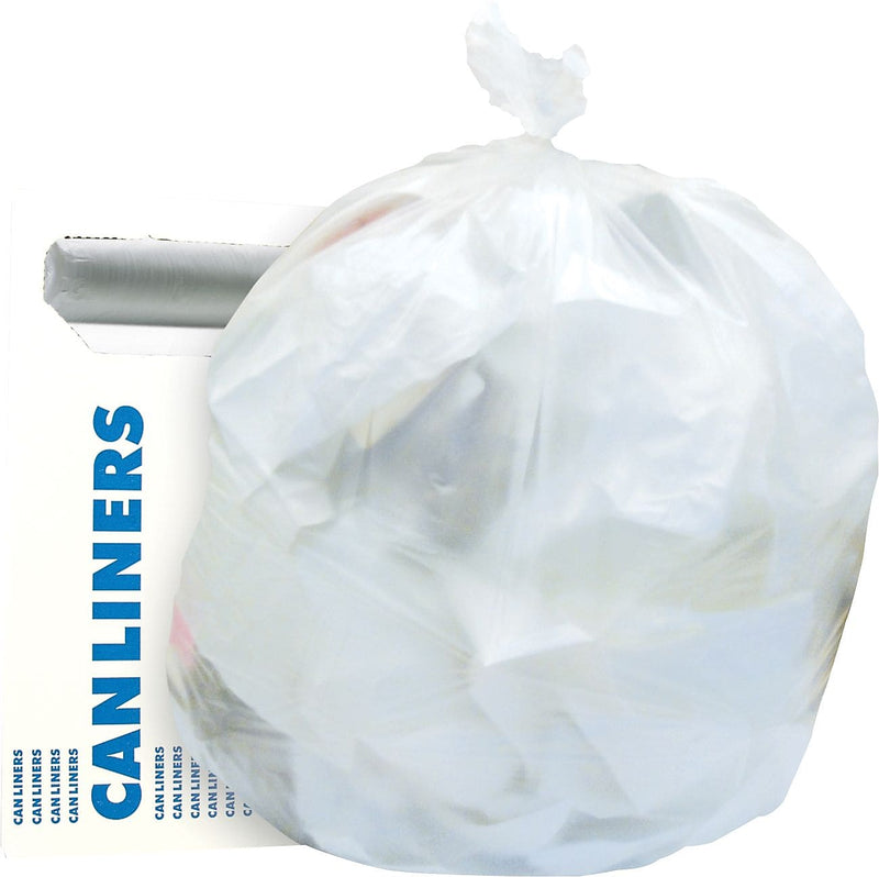 Heritage, Trash Bags, 12-16 Gallon, 24x33, High Density, 8 Mic, Natural, 20 rolls of 50 bags per roll, 1000 CT