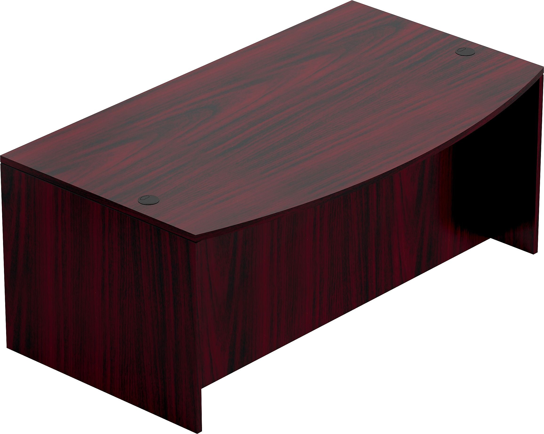 Offices To Go Superior Laminate Desking Bow-Front Desk Shell, American Mahogany, 29 1/2"Hx71"Wx42"D