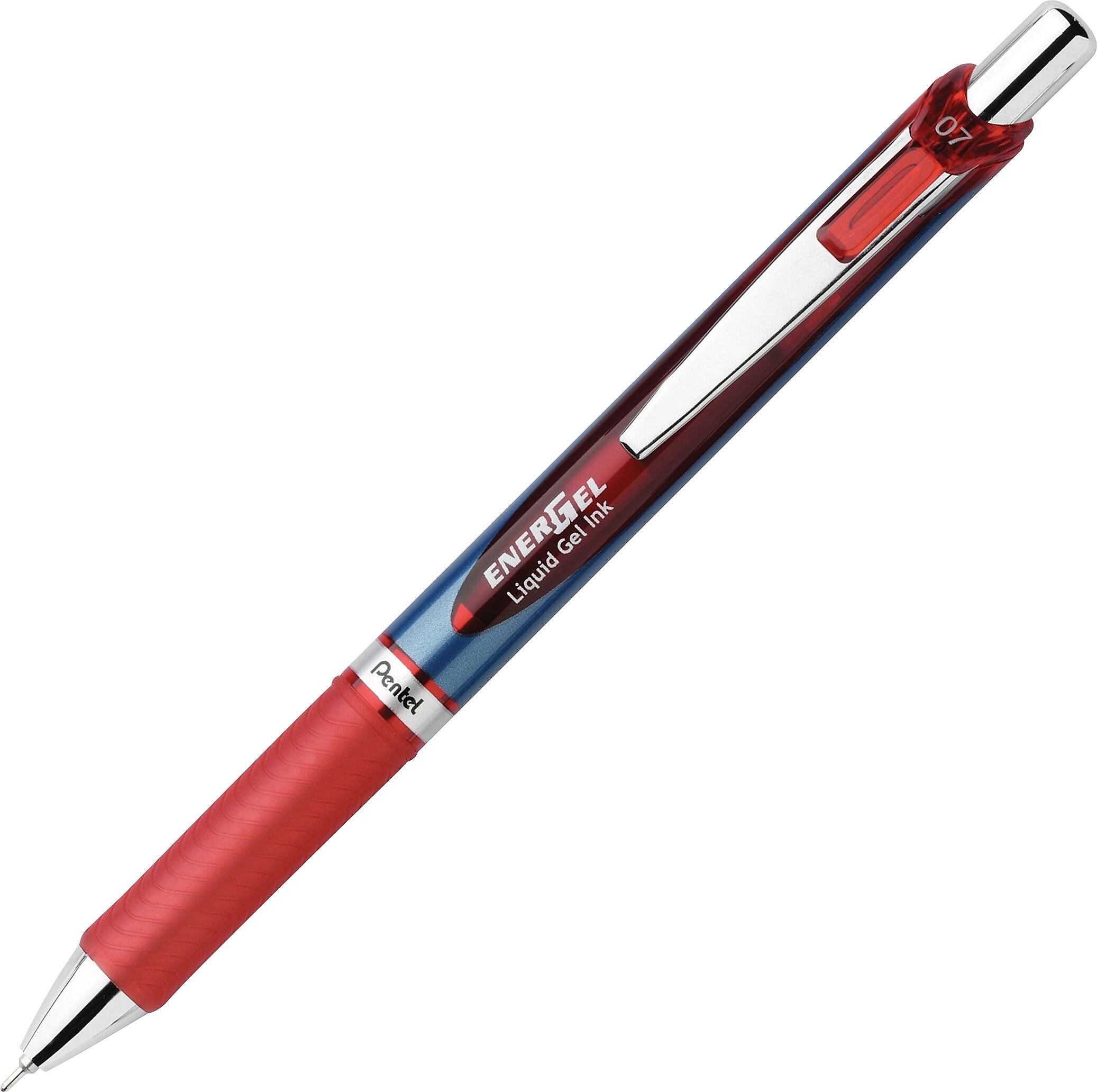 Pentel EnerGel RTX Retractable Liquid Gel Pen, Medium Point, Red Ink (PENBLN77B)