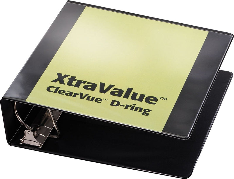 Cardinal XtraValue 3" 3-Ring View Binders, Slant Ring, Black (CRD17601)