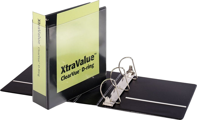 Cardinal XtraValue 3" 3-Ring View Binders, Slant Ring, Black (CRD17601)