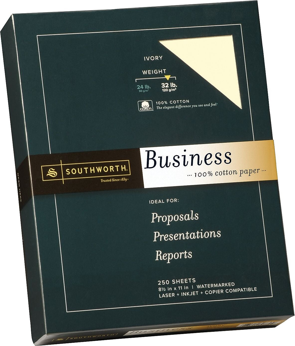 Southworth 8.5"W x 11"L Business Paper, 32 lbs, Wove Finish, 250/Box (JD18IC)