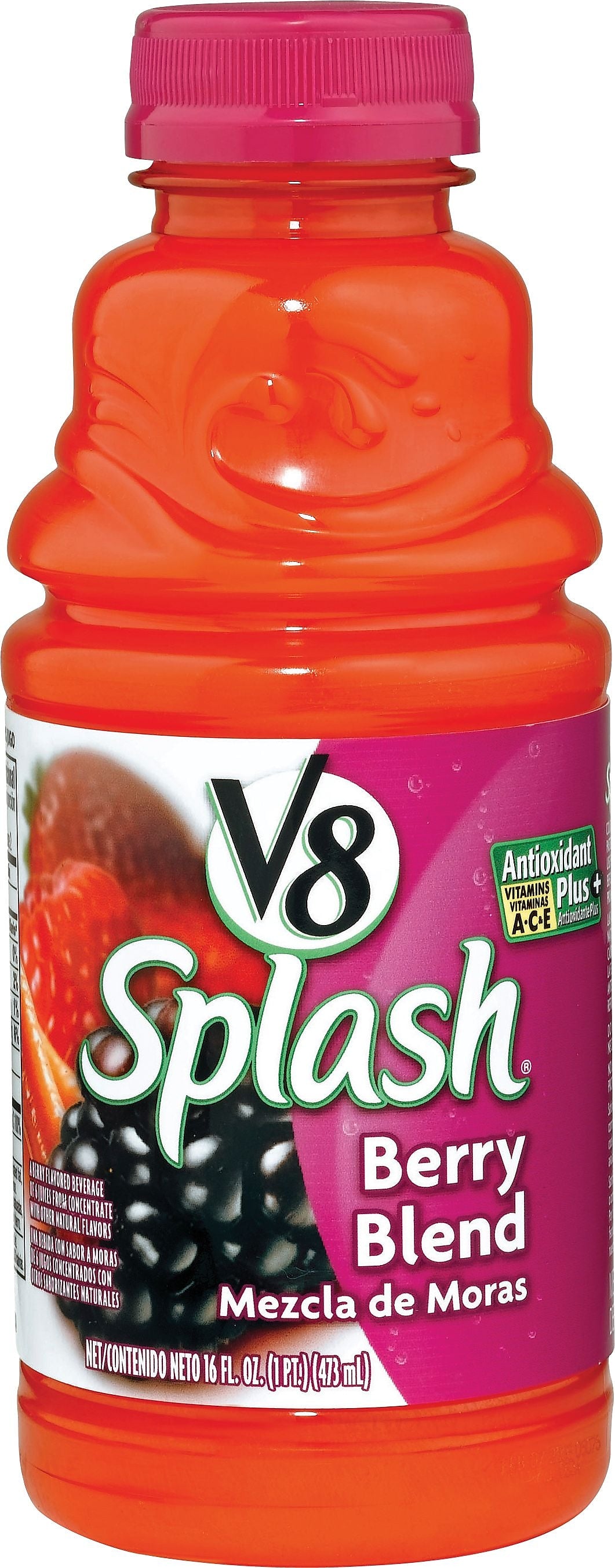 V8 Splash Berry Blend Juice Drink, 16 oz. Bottles, 12/Pack (CAM14653)