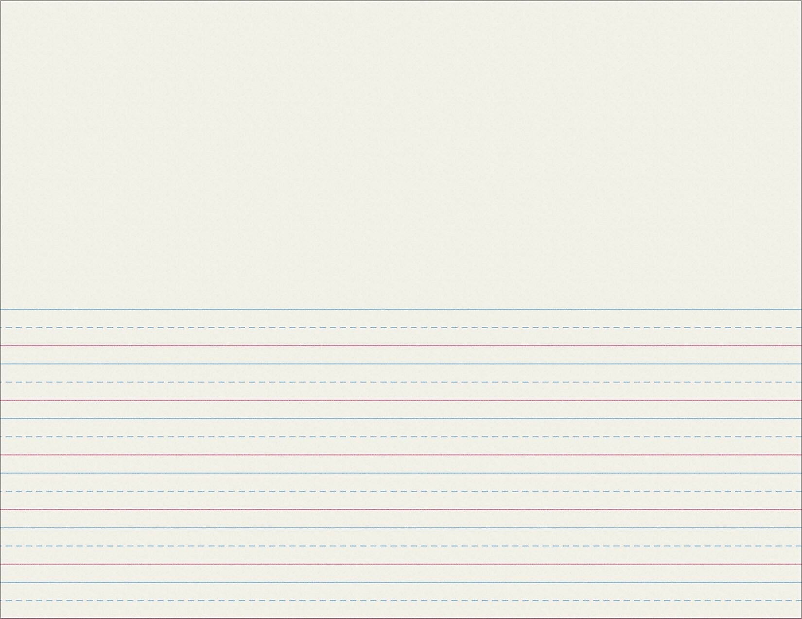 Pacon Storybook Paper for D'Nealian Programs 8-1/2" x 11", 1/2" Long Way Ruled, White, 500 Sheets/Pack (PAC2693)