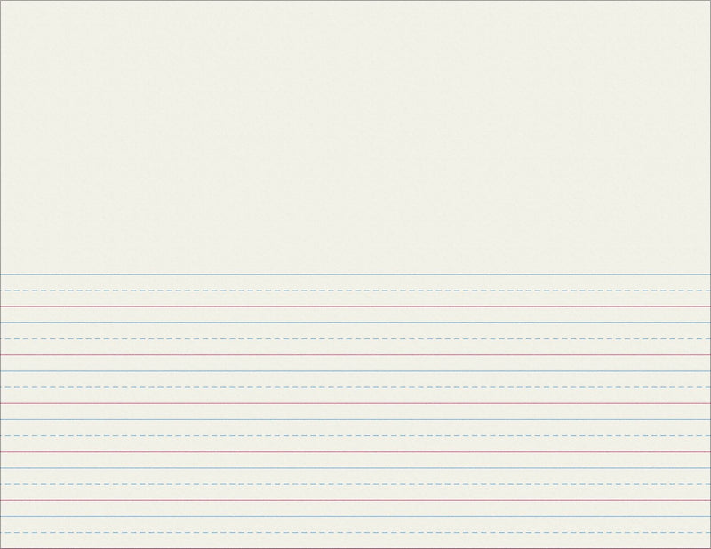 Pacon Storybook Paper for D'Nealian Programs 8-1/2" x 11", 1/2" Long Way Ruled, White, 500 Sheets/Pack (PAC2693)