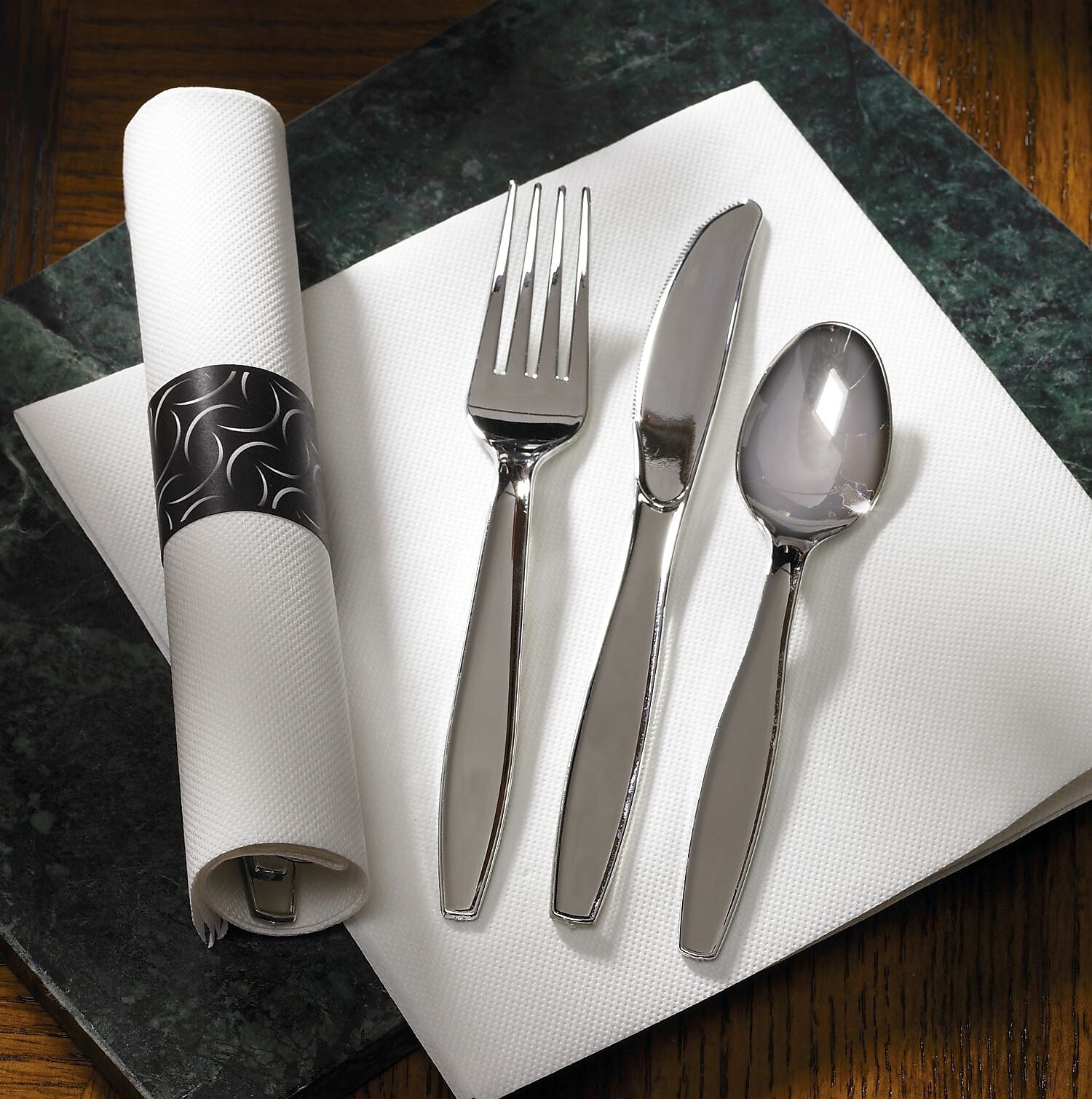 Hoffmaster Dinner Napkin & Cutlery Set, White, 100/Carton