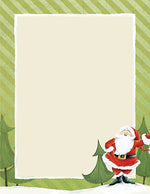 Masterpiece Studios Great Papers! Jolly Santa Claus Stationery, Green Stationery with Santa Claus Design, 8 1/2" x 11", 80/Pk