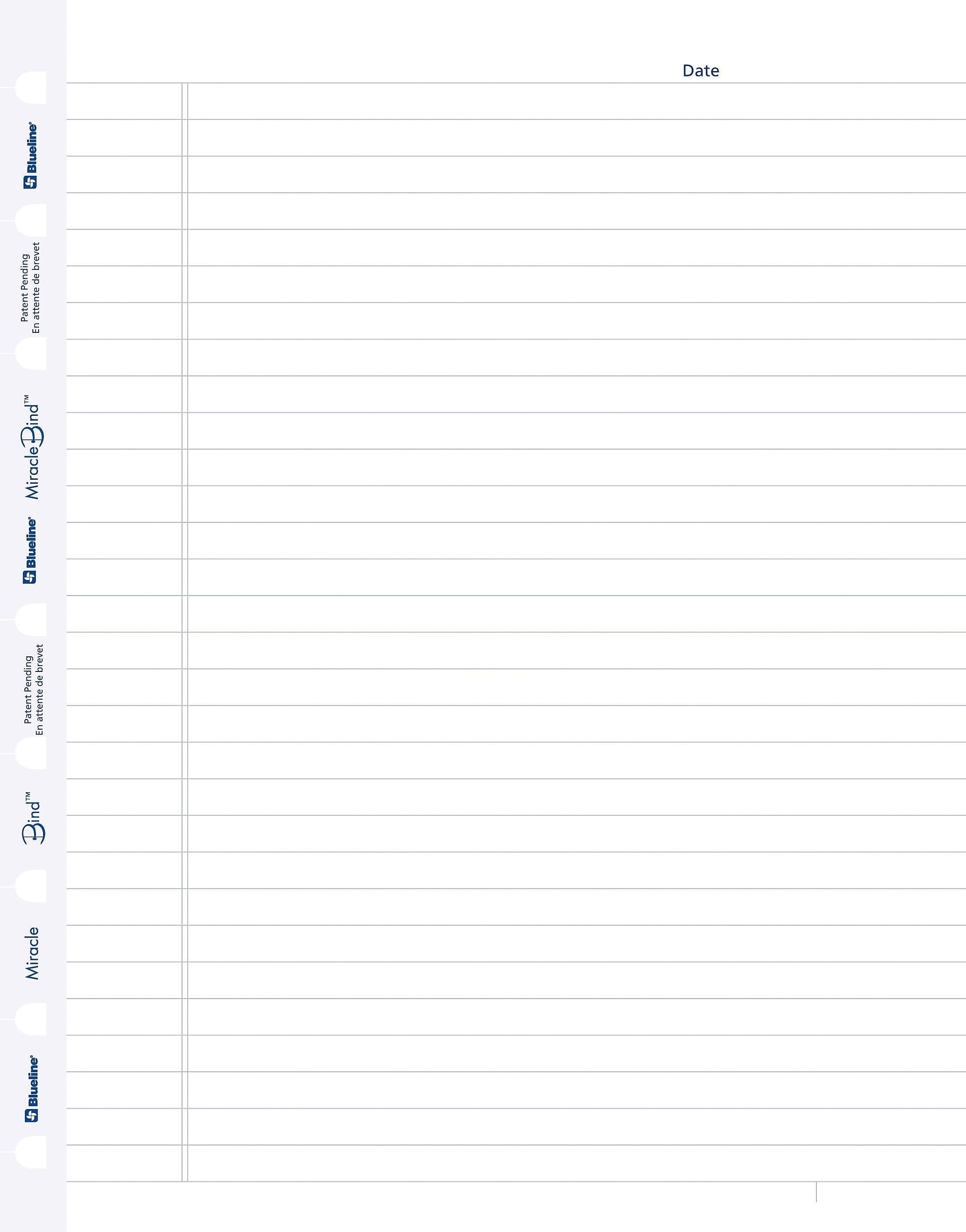 Blueline MiracleBind College Ruled Filler Paper, 7.25" x 9.25", 50 Sheets/Pack (REDAFR9050R)