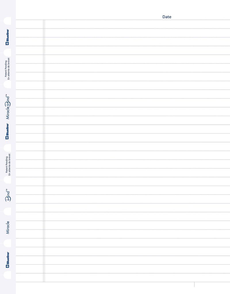 Blueline MiracleBind College Ruled Filler Paper, 7.25" x 9.25", 50 Sheets/Pack (REDAFR9050R)