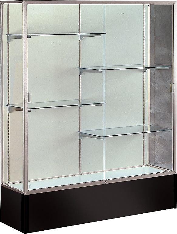 Ghent Spirit Series Display Case, 4-Shelf, Black, 72"H x 60"W x 16"D