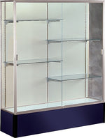 Ghent Spirit Series Display Case, 4-Shelf, Navy, 72"H x 60"W x 16"D
